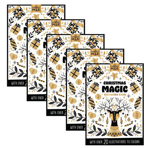 5PK Christmas Magic Colouring Activity Book 18y+