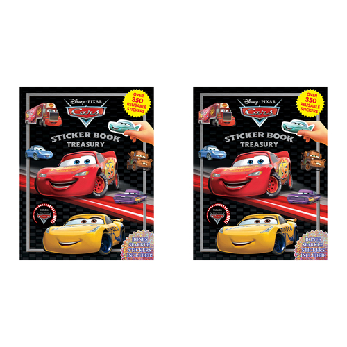 2PK Disney Cars Sticker Treasury Kids/Children Educational Book 3y+