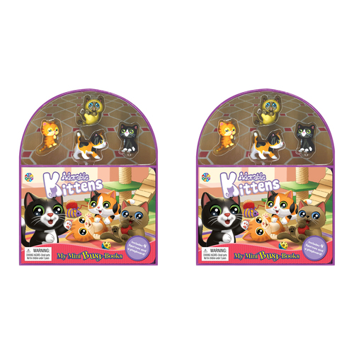 2PK Adorable Kittens Mini Busy Kids/Children Educational Book 3y+