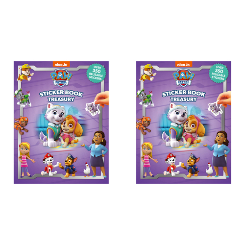 2PK  Paw Patrol Girls Reusable Sticker Kids Activity Book Treasury 3y+