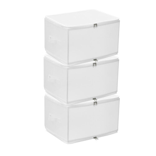 3PK Boxsweden Foldaway Storage Box 30L 40X30X25cm White