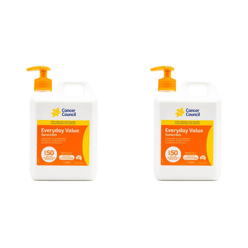 2PK Cancer Council 1L Everday Value Sunscreen Lotion SPF50
