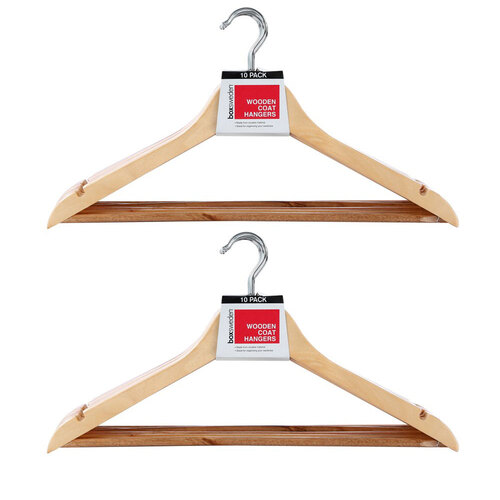 20pc Wooden Hangers 44.5cm