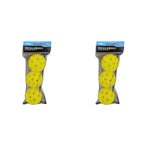2x 3pc Formula Sports Pickleball Outdoor Balls - Yellow