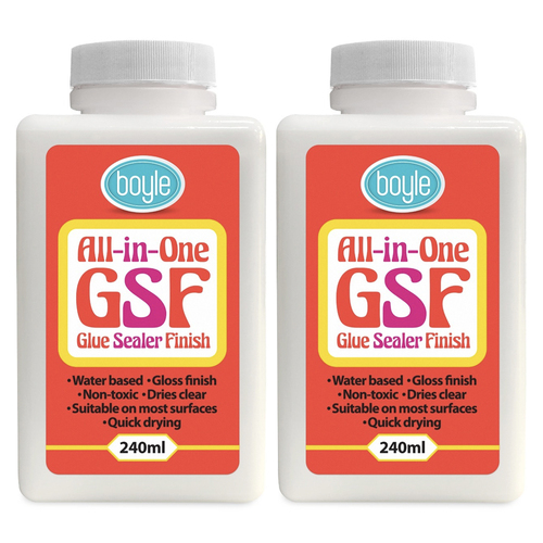 3x Boyle All-In-One 240ml Non-Toxic Glue/Sealer/Finish - Gloss