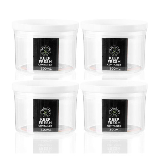 4PK Lemon & Lime Crystal Airtight Canister 300Ml 9.5X9.5X7cm