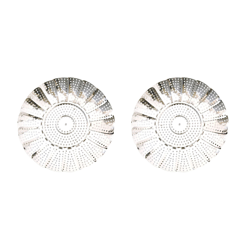 2x Cuisena Adjustable Stainless Steel Steamer Basket in Gift Box - Silver