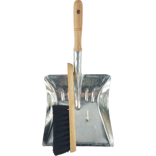 AgBoss Heavy Duty Dustpan & Brush Ideal For Fireplaces Steel