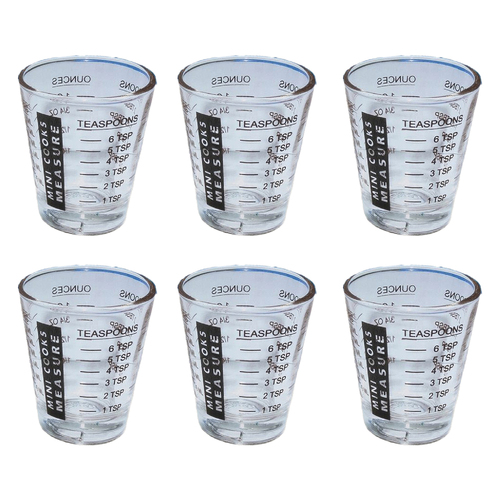 6PK Cuisena Mini Cooks 30ml Measuring Glass Cup - Clear