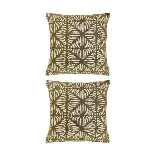 2PK J.Elliot Home Zola Cushion Pillow Household Decoration 50x50x0.5cm Olive