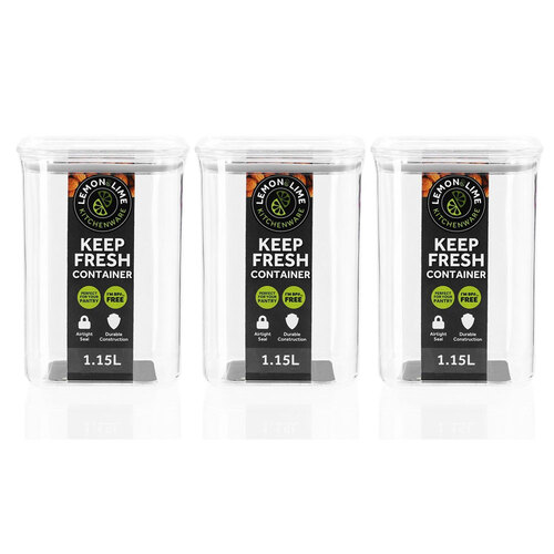 3PK Lemon & Lime Keep Fresh Storer Square 1.15L