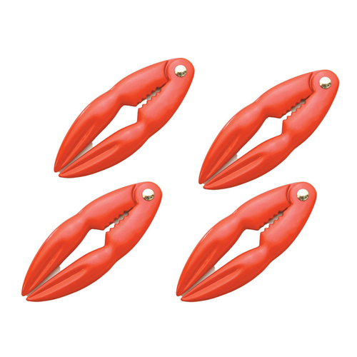 4x Cuisena Aluminium Lobster/Crab Claw Cracker Kitchen Utensil - Red