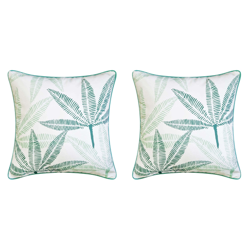 2PK J.Elliot Home Bailey Outdoor Cushion 50x50cm Pine Green Multicolour
