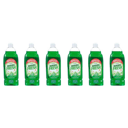 6PK Morning Fresh Dishwashing Liquid 675ml Original Fresh - Green