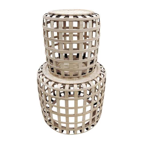 J. Elliot Cayman Set of 2 Tables 55.3x55.3x49cm & 39x39x41cm Whitewash