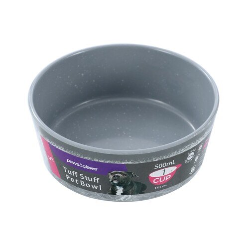 Paws & Claws 14.5cm/500ml Tuff Stuff Pet Bowl Medium - Grey