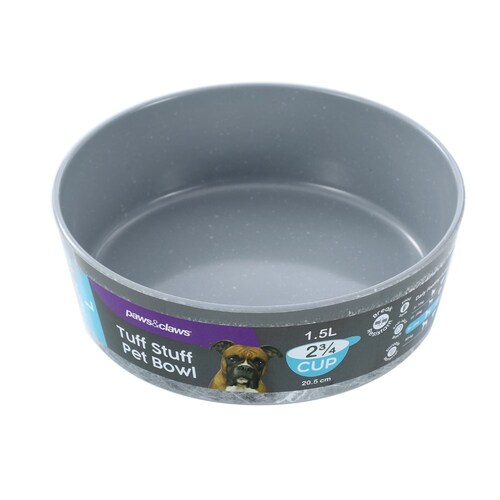 Paws & Claws 20.5cm/1.5L Tuff Stuff Pet Bowl Large - Grey