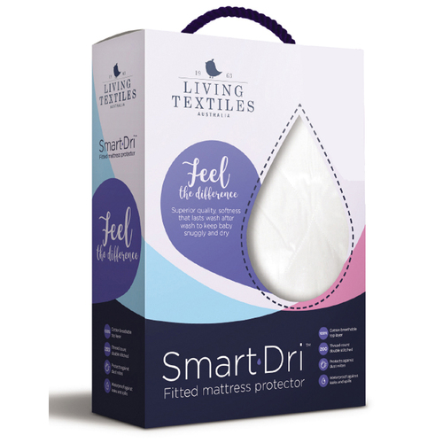 Smart-Dri Baby 127cm Waterproof Oval Cot Mattress Protector - White