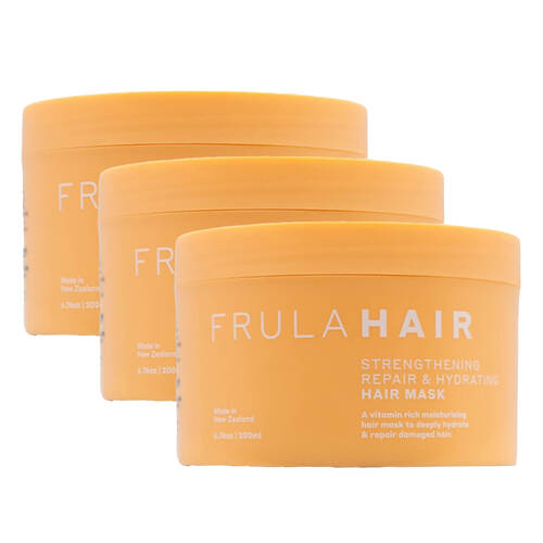 3PK Frula Hair Mask Strengthening Repair & Hydrating Care For All Types 200ml