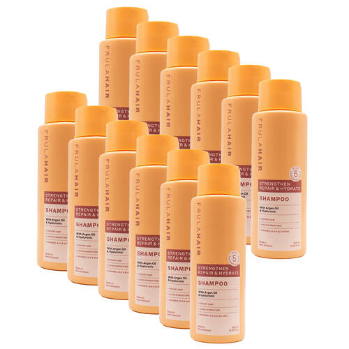 12PK Frula Hair 400ml Shampoo Strengthen Repair & Hydrate