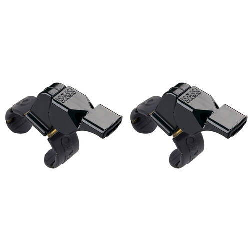 2PK Fox 40 Summit Classic  Whistle Sports Accessory w/ Fingergrip Black