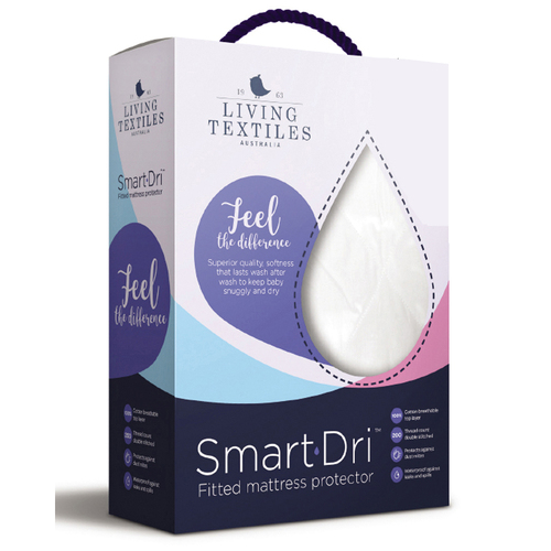 Smart-Dri 92cm Baby Waterproof Bedside Bassinet Mattress Protector - White
