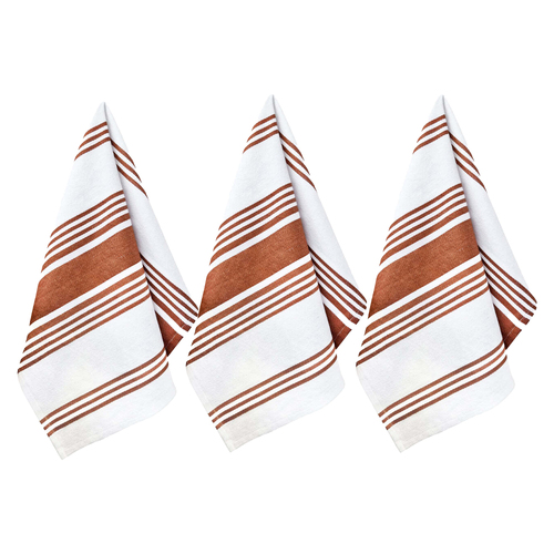 3PK J.Elliot Selby 50x70cm Cotton Tea Towel Dish Cloth - Ginger