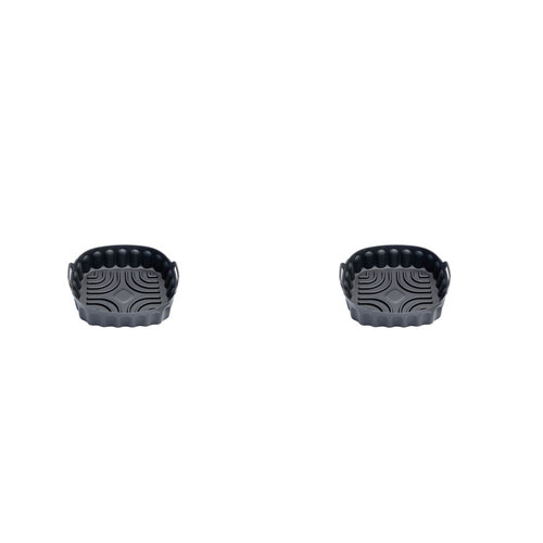 2PK Cuisena Air Fryer Silicone Square Basket Black 18.5cm