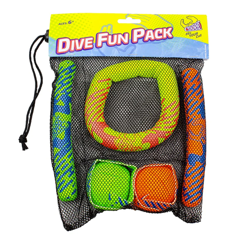 5pc Cooee Neoprene Dive Fun Ring/Stick/Streamers Pack 6+