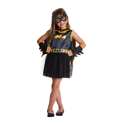 DC Comics Girls Batgirl Dress Costume w/ Eyemask/Cape - Size Toddler