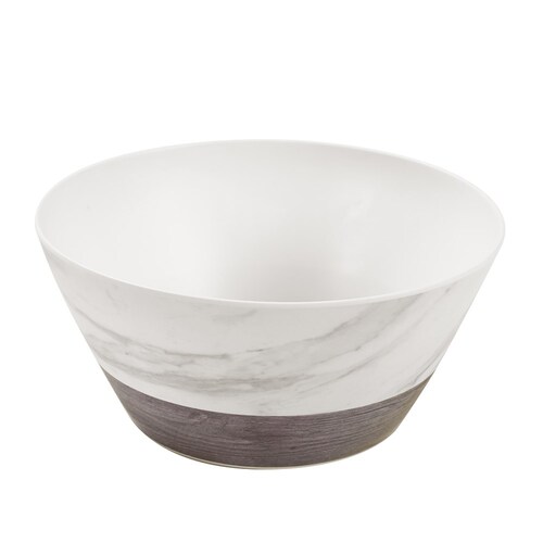 Lemon & Lime 25cm Matte Melamine Salad Bowl - Endwood Marble