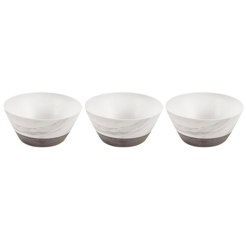 3PK Lemon & Lime 25cm Matte Melamine Salad Bowl - Endwood Marble