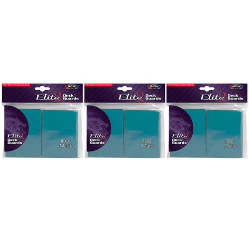 3x 100pc BCW Deck Protectors Standard Elite2 Card Sleeves 66x93mm Matte Azure
