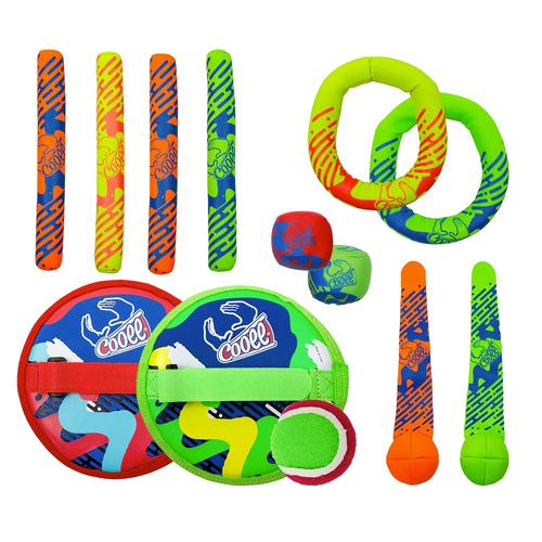11pc Cooee Neoprene Mega Pool Ball/Stick/Ring Pool Game Dive Pack 6+