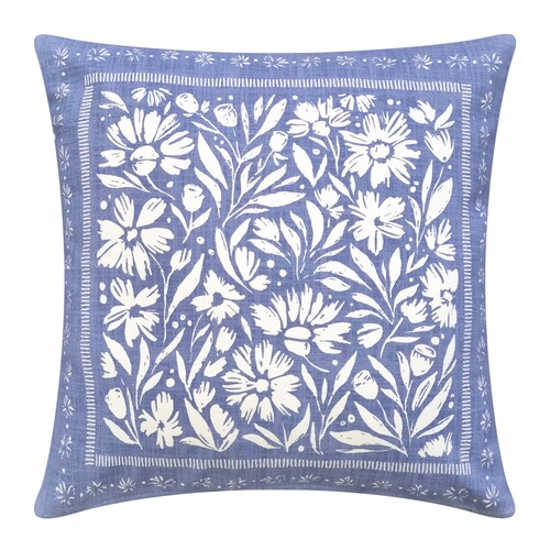 J.Elliot Home Kennedy Cushion 50x50cm Dusty Blue & Ivory