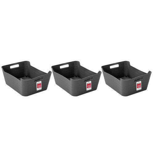 3PK Boxsweden 32cm Flexi Storage Basket Medium - Assorted