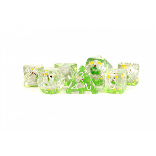 7pc Fanroll by Metallic Resin/Polyhedral RPG Tabletop Dice Set 16mm - Koala Dice