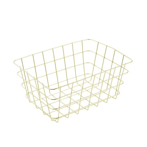 Boxsweden Medium 30x21cm Wire Storage Basket - Gold