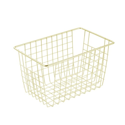 Boxsweden 26x15cm Wire Storage Basket - Gold