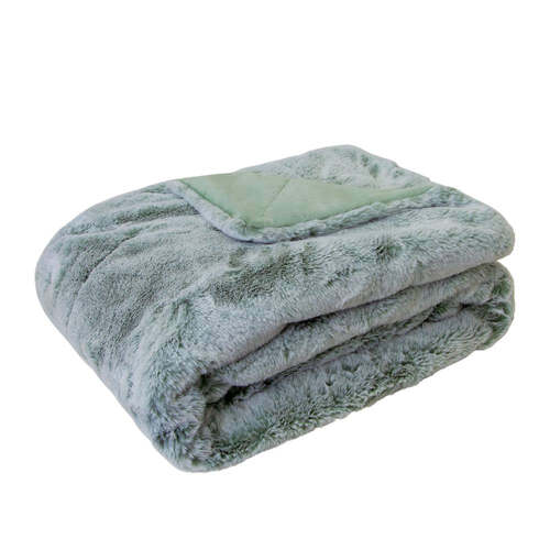 J.Elliot Home Archie Faux Fur 130x160cm Throw Blanket - Sage