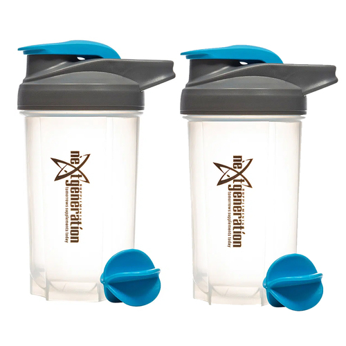 2PK Next Generation Supplements Shaker Bottle Blue 500ml