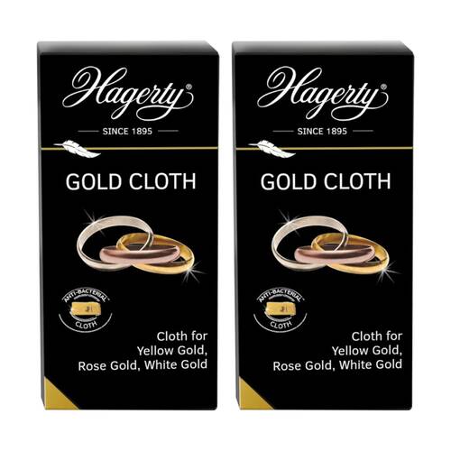 2PK Hagerty Yellow/White/Rose Gold Jewellery Cleaning Cloth Scratch Free 30x36cm