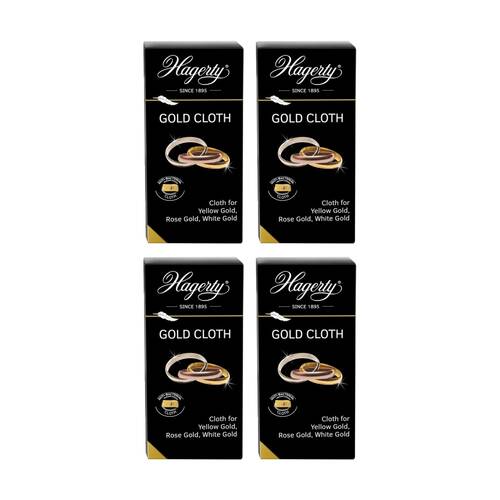4PK Hagerty Yellow/White/Rose Gold Jewellery Cleaning Cloth Scratch Free 30x36cm