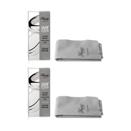 2PK Hagerty Silver Cleaning/Polishing Cloth Jewellery Care Accessory 30x24cm