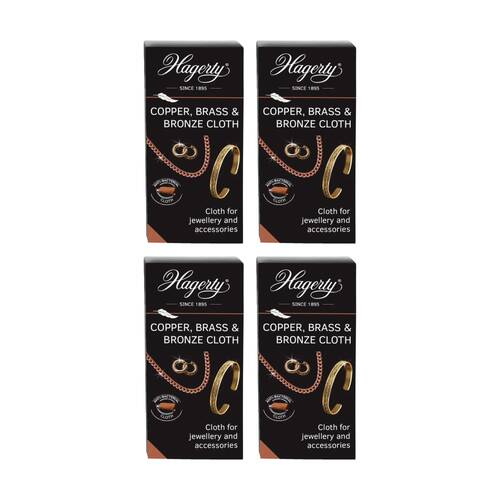 4PK Hagerty Copper Brass & Bronze Polishing Cloth Metal Care Accessory 30x36cm