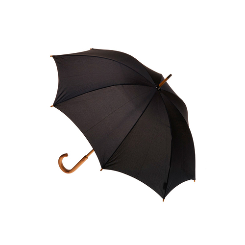 Clifton Women's Walking 103cm Wood Handle Umbrella - Black