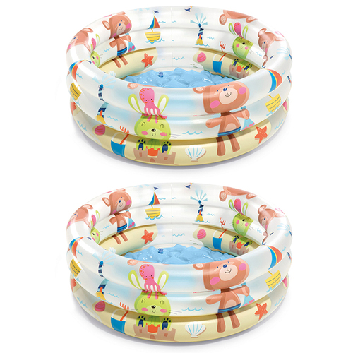 2PK Intex Beach Buddies 3 Ring Baby Pool 1-3Y