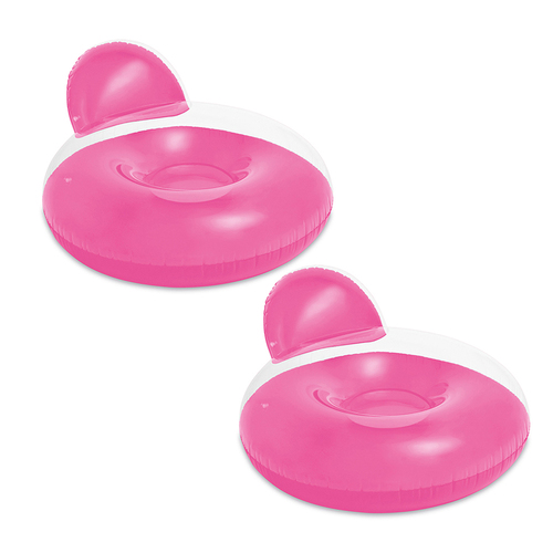 2PK Intex Pillow-Back Lounges Assorted Inflatable Kids Floats 14Y+