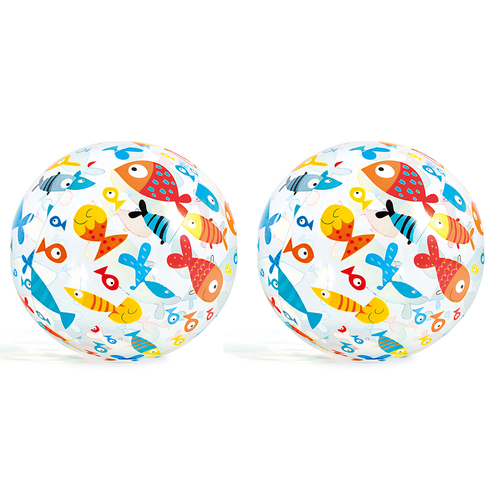 2PK Intex Lively Print 51cm Balls Assorted Kids pool Toys 3Y+