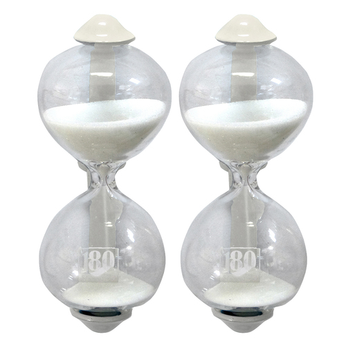2PK Dulton Magnetic 8.5cm Sandglass 3-Minute Kitchen Timer - Ivory